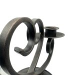 Hand Forged Iron Heart Motif Candelabra 12" (30cm) Antique Patina Finish Symmetrical Centerpiece - Image 9