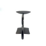 Hand Forged Iron Candlestick 6.7" (17cm) Dark Aged Iron Scalloped Centerpiece - Image 7