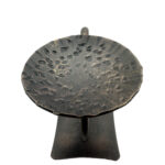 Hand Forged Iron Candlestick 6.7" (17cm) Dark Aged Iron Scalloped Centerpiece - Image 4