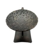 Hand Forged Iron Candlestick 6.7" (17cm) Dark Aged Iron Scalloped Centerpiece - Image 4
