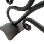 Hand Forged Iron Candlestick 6.7" (17cm) Dark Aged Iron Scalloped Centerpiece - Image 8