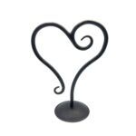 Hand Forged Iron Sculptural Decorative Object 10" (26cm) Antique Patina Finish Scrolled Heart Motif