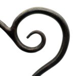 Hand Forged Iron Sculptural Decorative Object 10" (26cm) Antique Patina Finish Scrolled Heart Motif - Image 4