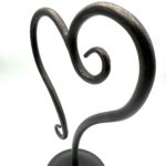 Hand Forged Iron Sculptural Decorative Object 10" (26cm) Antique Patina Finish Scrolled Heart Motif - Image 6
