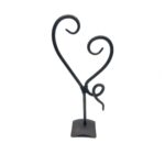 Handmade Iron Heart Sculpture 31cm Antique Patina Decorative Tabletop Art Figurine