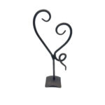 Handmade Iron Heart Sculpture 31cm Antique Patina Decorative Tabletop Art Figurine