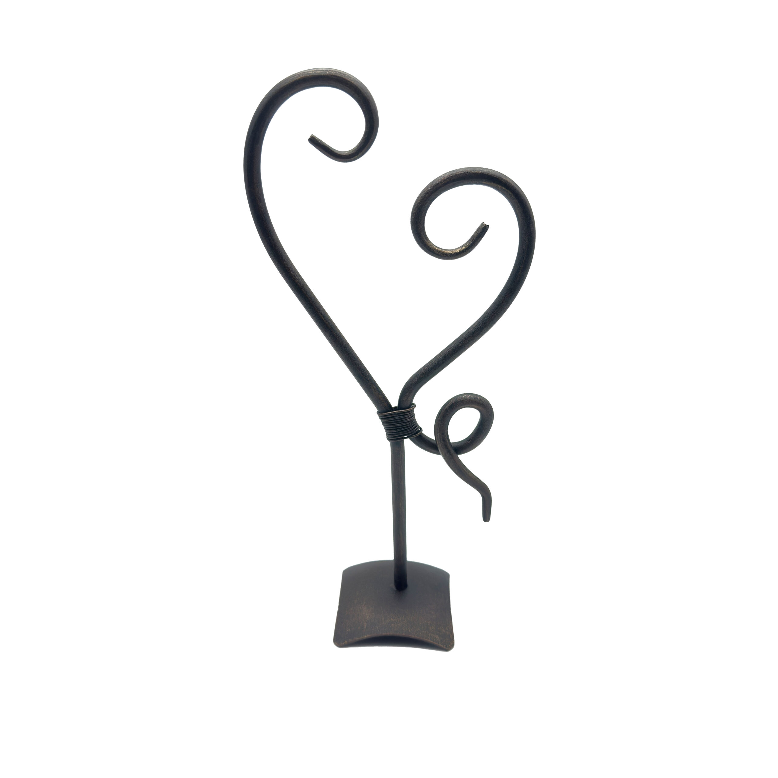 1195 Handmade Iron Heart Sculpture 31cm Antique Patina Decorative Tabletop Art Figurine - Image 1