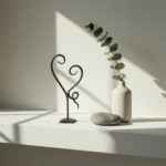 Handmade Iron Heart Sculpture 31cm Antique Patina Decorative Tabletop Art Figurine - Image 2