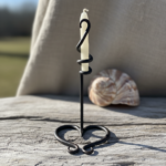 Handmade Wrought Iron Single Candlestick Holder 28cm Artisan Tabletop Decor - Image 3