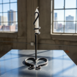 Handmade Wrought Iron Single Candlestick Holder 28cm Artisan Tabletop Decor - Image 4