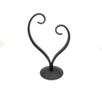 Handmade Iron Heart Sculpture 25cm Antique Patina Decorative Tabletop Art Object