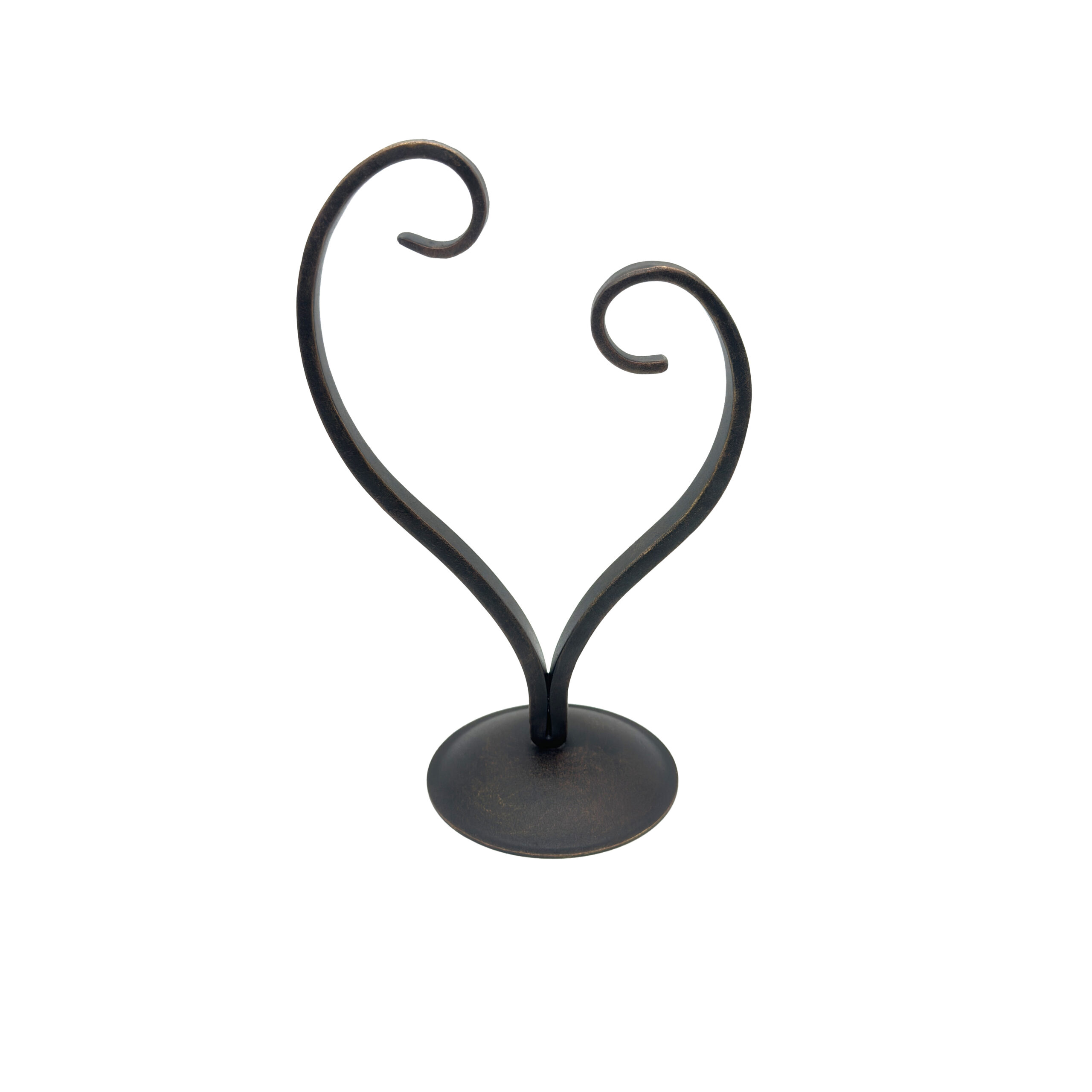1197 Handmade Iron Heart Sculpture 25cm Antique Patina Decorative Tabletop Art Object - Image 1