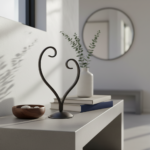 Handmade Iron Heart Sculpture 25cm Antique Patina Decorative Tabletop Art Object - Image 3