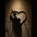 Handmade Wrought Iron Wall Mounted Wine Rack and Glass Holder 54cm Antique Patina Decorative Home Bar Display - Image 4