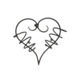 Handmade Wrought Iron Heart Wall Mounted Wine Rack 39cm Antique Patina Decorative Bottle Holder