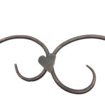 Handmade Wrought Iron Heart Wall Mounted Wine Rack 39cm Antique Patina Decorative Bottle Holder - Image 6