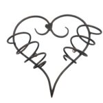 Handmade Wrought Iron Heart Wall Mounted Wine Rack 39cm Antique Patina Decorative Bottle Holder - Image 6