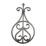 Handmade Wrought Iron Fleur de Lis Wall Mounted Decor 61cm Antique Patina Decorative Metal Art Object - Image 6