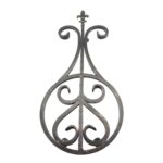 Handmade Wrought Iron Fleur de Lis Wall Mounted Decor 61cm Antique Patina Decorative Metal Art Object - Image 7