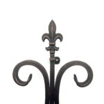 Handmade Wrought Iron Fleur de Lis Wall Mounted Decor 61cm Antique Patina Decorative Metal Art Object - Image 4