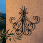 Handmade Wrought Iron Scrollwork Wall Decor 50cm Antique Patina Decorative Artisan Metal Object - Image 2