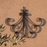 Handmade Wrought Iron Scrollwork Wall Decor 50cm Antique Patina Decorative Artisan Metal Object - Image 4