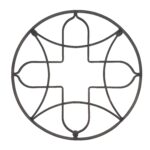 Handmade Wrought Iron Geometric Circular Wall Decor 45cm Antique Patina Decorative Artisan Metal Object