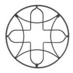 Handmade Wrought Iron Geometric Circular Wall Decor 45cm Antique Patina Decorative Artisan Metal Object
