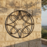 Handmade Wrought Iron Geometric Circular Wall Decor 45cm Antique Patina Decorative Artisan Metal Object - Image 2