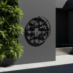 Handmade Wrought Iron Geometric Circular Wall Decor 45cm Antique Patina Decorative Artisan Metal Object - Image 3