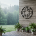 Handmade Wrought Iron Geometric Circular Wall Decor 45cm Antique Patina Decorative Artisan Metal Object - Image 4