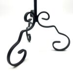 Hand Forged Iron Floor Candelabra Set of 3 41″- 45″- 49″(103-113-123) Artisan Matte Black Scrolled Base Rustic Floor Decor - Image 4