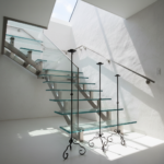 Hand Forged Iron Floor Candelabra Set of 3 41″- 45″- 49″(103-113-123) Antique Patina Scrolled Base Rustic Floor Decor - Image 5