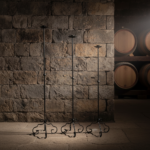 Hand Forged Iron Floor Candelabra Set of 3 41″- 45″- 49″(103-113-123) Antique Patina Scrolled Base Rustic Floor Decor - Image 2