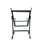 Hand Forged Iron Swivel Tabletop Mirror 68cm Aluminum Patina Artisan Scrolled Base Rustic Decor - Image 11