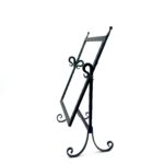 Hand Forged Iron Swivel Tabletop Mirror 68cm Aluminum Patina Artisan Scrolled Base Rustic Decor