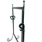 Hand Forged Iron Swivel Tabletop Mirror 68cm Aluminum Patina Artisan Scrolled Base Rustic Decor - Image 14