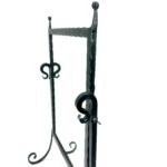 Hand Forged Iron Swivel Tabletop Mirror 68cm Aluminum Patina Artisan Scrolled Base Rustic Decor - Image 5