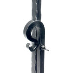 Hand Forged Iron Swivel Tabletop Mirror 68cm Aluminum Patina Artisan Scrolled Base Rustic Decor - Image 3