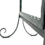 Hand Forged Iron Swivel Tabletop Mirror 68cm Aluminum Patina Artisan Scrolled Base Rustic Decor - Image 14