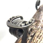 Authentic Antique Threshing Sledge Coffee Table 110cm Hand Forged Wrought Iron Base with Horseshoe Details Rustic Industrial Art - Image 13