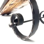 Authentic Antique Threshing Sledge Coffee Table 110cm Hand Forged Wrought Iron Base with Horseshoe Details Rustic Industrial Art - Image 10