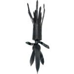 Hand Forged Wrought Iron Torch Wall Sconce 75cm Antique Patina Leaf Detail Wall Mount Decor - Image 4