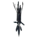 Hand Forged Wrought Iron Torch Wall Sconce 75cm Antique Patina Leaf Detail Wall Mount Decor