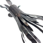 Hand Forged Wrought Iron Torch Wall Sconce 75cm Antique Patina Leaf Detail Wall Mount Decor - Image 5