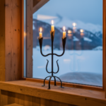 Hand Forged Wrought Iron 3 Light Candelabra (Antique Patina) Textured Cup Candle Holder - Image 4