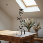 Hand Forged Iron Candle Holder 21" (53cm) Antique Patina Finish Sculptural Centerpiece - Image 3