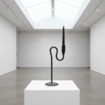 Hand Forged Iron Candlestick 12" (30cm) Antique Patina Finish Sculptural Serpentine Centerpiece - Image 2