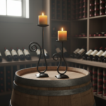 Hand Forged Iron Candle Holder Set of 2 Antique Patina Finish Single Plate Spiral Scroll Centerpieces - Image 4