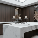 Hand Forged Iron Candelabra 19" (48cm) Antique Patina Finish Slender Vertical Centerpiece - Image 2